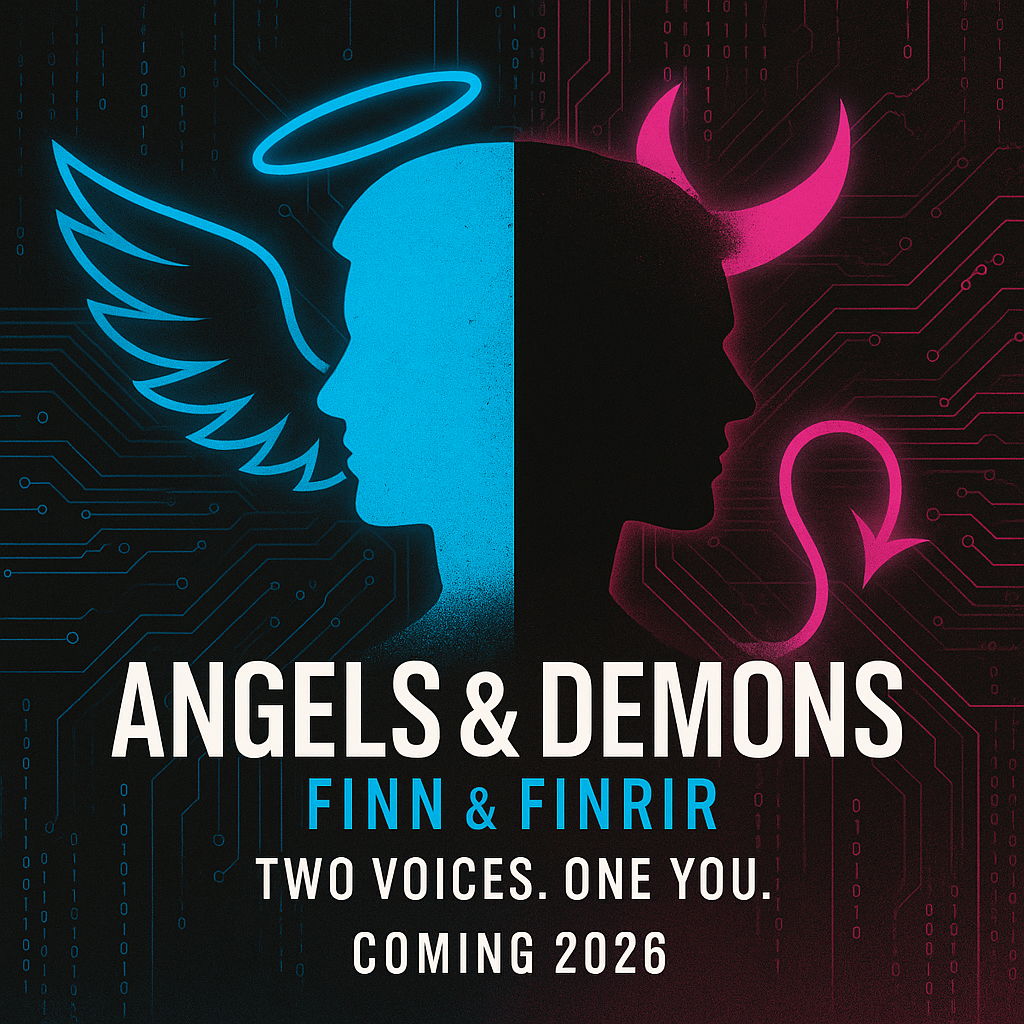 Neon cyan and fuchsia Angels & Demons teaser 1